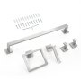 VEVOR Brushed Nickel Bathroom Hardware Set, 5 Pieces Bathroom Accessories Set, Stainless Steel 24 inch Towel Bar, Towel Rack, 2 Robe Towel Hooks, Toilet Paper Holder for Bath Room, Wall Mounted