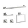VEVOR Brushed Nickel Bathroom Hardware Set, 5 Pieces Bathroom Accessories Set, Stainless Steel 24 inch Towel Bar, Towel Rack, 2 Robe Towel Hooks, Toilet Paper Holder for Bath Room, Wall Mounted