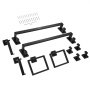 VEVOR Matte Black Bathroom Hardware Set, 10-Piece Bathroom Accessories Set, 2 Stainless Steel 24-in Towel Bars, 2 Towel Racks, 4 Robe Towel Hooks, 2 Toilet Paper Holders for Bath Room, Wall Mounted