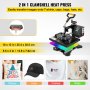 VEVOR Heat Press Machine, 10x12in / 25x30cm, 2IN1 Clamshell Sublimation Transfer Printer with Teflon Coated, Digital Precise Heat Control, Silica-Gel Powerpress for T-Shirt Hat Cap