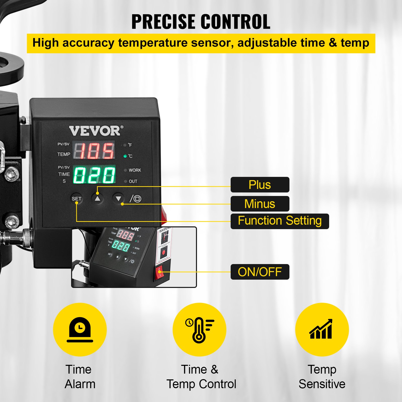 VEVOR 10x12 Heat Press Machine, Heat Press 2-in-1, 360 Degree Swing-Away Heat Press Digital Precise Heat Control, Multifunctional Heat Press Machine for T-Shirt Hat Cap