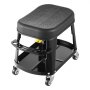 Banco mecânico VEVOR, assento de garagem/banco de trabalho com capacidade para 136 kg, com rodas, banco giratório de 360° com bandeja para ferramentas e suporte para chaves de fenda, resistente, para garagem, oficina e reparo de automóveis, preto