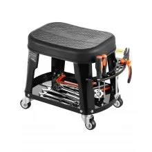 VEVOR Mechanic Stool Rolling Workshop Seat 300 lbs Load with Wheels & Tool Tray