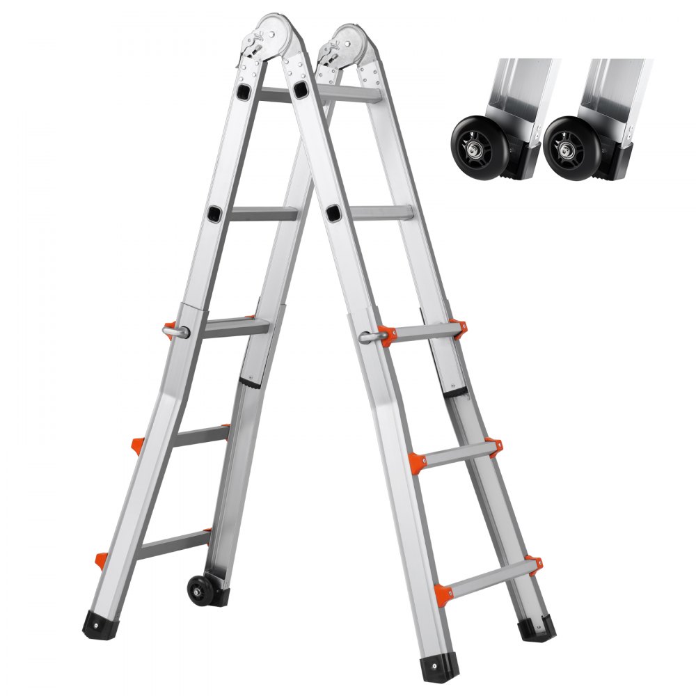 VEVOR Telescoping Ladder A Frame 9.5 FT Extension Multi-Function for Homework