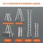 VEVOR Telescoping Ladder A Frame, 9.5 FT Compact Aluminum Extension Ladder, Multi-Function Portable Collapsible RV Ladder, Telescopic Ladder for Homework Stairs Indoor Outdoor Roof, 330lb Load