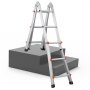 VEVOR Telescoping Ladder A Frame, 11 FT Compact Aluminum Extension Ladder, Multi-Function Portable Collapsible RV Ladder, Telescopic Ladder for Homework Stairs Indoor Outdoor Roof, 330lb Load