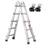 VEVOR Telescoping Ladder A Frame, 11 FT Compact Aluminum Extension Ladder, Multi-Function Portable Collapsible RV Ladder, Telescopic Ladder for Homework Stairs Indoor Outdoor Roof, 330lb Load