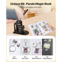 VEVOR Button Maker Machine Plastic Pin Maker 1.26/2.28/2.95 inch 3-in-1 300pcs