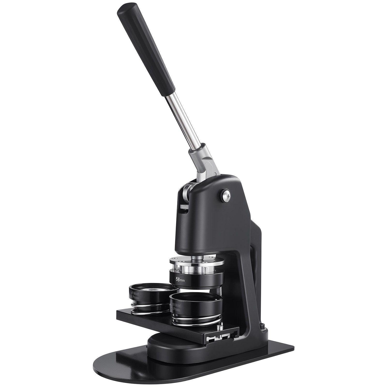 VEVOR Button Maker Machine, 32/58/75 mm 3-in-1, Plastic Pin Maker with 300pcs Button Parts, Circle Cutter and Magic Book, Reinforced Ergonomic Handle, for DIY Badges, Personalized Pins, Black