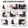 VEVOR Button Maker Machine, Multiple Sizes 1+2.25 Inch Badge Punch Press Kit, Children DIY Gifts Pin Maker, Button Making Supplies with 500pcs Button Parts & Circle Cutter & Magic Book