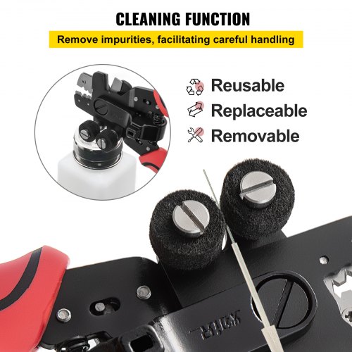 VEVOR Fiber Optic Stripper, 4 in 1 Wire Cutters Pliers, Three Hole Fiber Stripping Plier w/Wire Cutter for Stripping, Cutting and Cleaning, Applied in Electrical Work and Maintenance