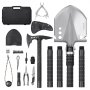 VEVOR Survival Shovel Survival Axe, 28-in-1 Camping Folding Shovels with Hatchet, Stainless Steel Tactical Shovel Hatchet Combo, Multifunctional Emergency Survival Gear Equipment for Camping Hiking