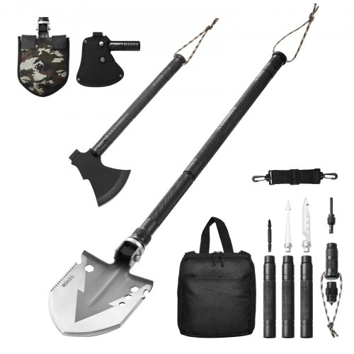 Pelle Pliante Avec Pioche, Poignée Et Lame Portable En Acier Au Carbone Pelle Pliante Avec Pioche, Poignée Et Lame Portable En Acier Au Carbone