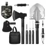 VEVOR Survival Shovel Survival Axe, 16-in-1 Camping Folding Shovels with Hatchet, Stainless Steel Tactical Shovel Hatchet Combo, Multifunctional Emergency Survival Gear Equipment for Camping Hiking