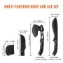 VEVOR Hunting Knife and Hatchet Axe Combo Set with Sheath, Fixed Blade Tactical Knife and Camping Axe, Stainless Steel Survival Knife and Camping Hatchet for Outdoor Survival Hunting Camping Adventure