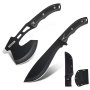VEVOR Hunting Knife and Hatchet Axe Combo Set with Sheath, Fixed Blade Tactical Knife and Camping Axe, Stainless Steel Survival Knife and Camping Hatchet for Outdoor Survival Hunting Camping Adventure