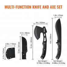 Hunting Knife and Hatchet Axe Combo Set Sheath Fixed Blade Knife Camping