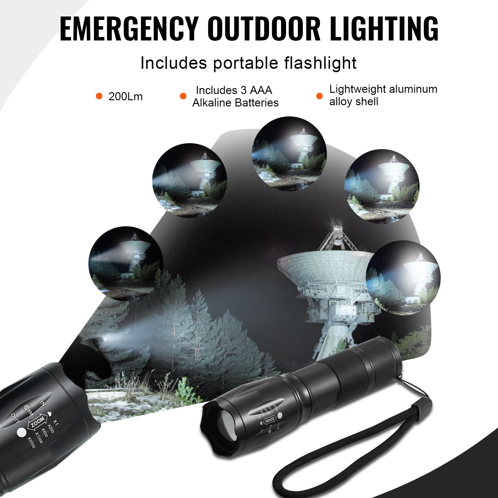 VEVOR Camping Hatchet and Machete Knife Set with Sheath, Hunting Knife, Flashlight, Paracord, 16 inch Machete, Stainless Steel Camping Axe Tool Set for Outdoor Survival Hunting Camping Adventure