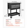 VEVOR 5-Tier Tool Cart with Drawers, 226.8 kg Capacity Rolling Work Cart, For Garage, Warehouse, Repair Shop, Mechanic Tool Storage Organizer Locking Drawers, Flexible Wheels, Heavy-Duty Steel, Black
