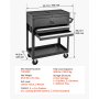 VEVOR 4-Tier Tool Cart with Drawers, 158.76kg Capacity, Rolling Work Cart, For Garage, Warehouse, Repair Shop, Mechanic Tool Storage Organizer Locking Drawers, Flexible Wheels, Heavy-Duty Steel, Black
