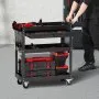 VEVOR 4-Tier Tool Cart with Wheels, 350 lbs Load Capacity, Rolling Work Cart with Drawer & Pegboard, Mechanic Tool Storage Organizer with Locking System for Garage, Warehouse and Repair Shop, Black