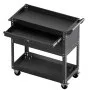 VEVOR 4-Tier Tool Cart with Wheels, 350 lbs Load Capacity, Rolling Work Cart with Drawer & Pegboard, Mechanic Tool Storage Organizer with Locking System for Garage, Warehouse and Repair Shop, Black