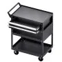 VEVOR 5-Tier Tool Cart with Wheels, 400 lbs Load Capacity, Rolling Work Cart with 2 Drawers & Pegboard, Mechanic Tool Storage Organizer with Locking System for Garage, Warehouse and Repair Shop, Black