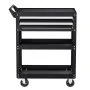 VEVOR 5-Tier Tool Cart with Wheels, 400 lbs Load Capacity, Rolling Work Cart with 2 Drawers & Pegboard, Mechanic Tool Storage Organizer with Locking System for Garage, Warehouse and Repair Shop, Black