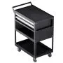 VEVOR 5-Tier Tool Cart with Wheels, 400 lbs Load Capacity, Rolling Work Cart with 2 Drawers & Pegboard, Mechanic Tool Storage Organizer with Locking System for Garage, Warehouse and Repair Shop, Black
