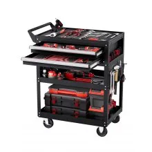 VEVOR 5-Tier Tool Cart on Wheels 400 lb Rolling Work Cart with Drawer & Pegboard
