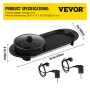 VEVOR 2 in 1 BBQ Grill and Hot Pot with Divider, Aluminum Alloy Electric BBQ Stove Hot Pot, Separate Dual Thermostat Teppanyaki Grill Pot with 5 Speed, for Family Dinner Friends Party Black