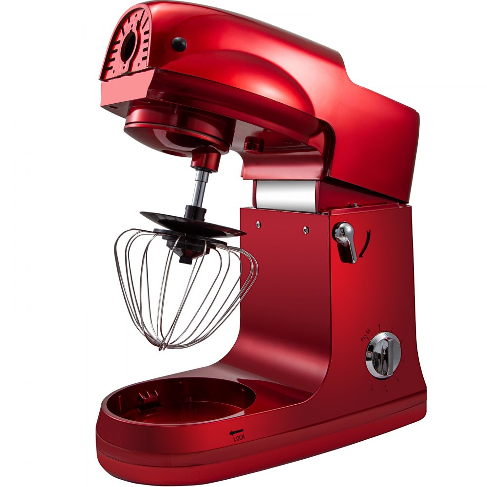 VEVOR 4in1 Stand Mixer Meat Grinder Juice Blender 1000W 5L Bowl 6-Speed Red