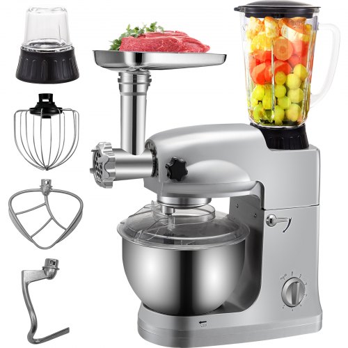 VEVOR 4 in 1 Stand Mixer Meat Grinder Juice Blender 1000W 5L Bowl 6 S-peed