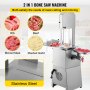 VEVOR Commercial Electric Meat Bandsaw, 1100W Bone Cutting Machine, Stainless Steel Blade Bone Sawing Machine, 24x18 inch Workbench Meat Cutting Bandsaw Cutting Thickness 0-8.3 inch for Fish Pork Beef