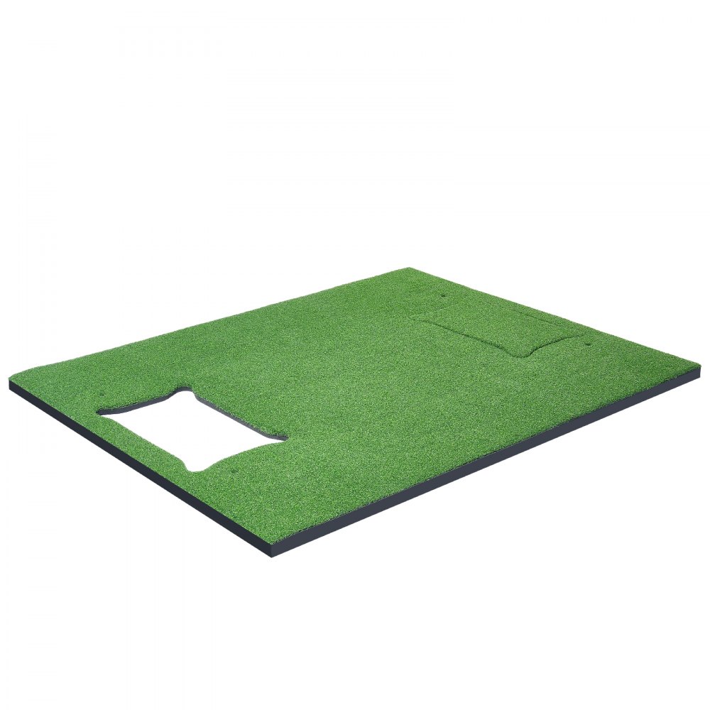 VEVOR 4 IN 1 Golf Hitting Mat, 5x4ft Artificial Turf Golf Hitting Mat, Thickened Golf Aids Includes 4 Interchangeable Inserts, Golf Practice Mat for Backyard Driving Chipping Indoor Outdoor Training