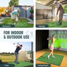 VEVOR PRO 5x4ft Golf Hitting Mat Turf Golf Training Aid Indoor Outdoor Practice