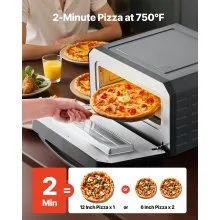 VEVOR Electric Pizza Oven, Smart Pizzas Maker Indoor with 5 Preset, 12-Inch Countertop Pizza Cooker w/ Touch Srceen, 750℉ Max Temp, 2-Min Rpaid Baking Oven Thin & Crispy, Neapolitan, Frozen, New York