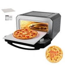 VEVOR 12 Inch Electric Pizza Oven with Pizza Stone 750℉ Max Temp Pizza Maker