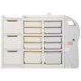 VEVOR Kids Toy Storage, 4-Tier Elephant-Shape Toy Storage Organizer with 10 Plastic Movable Bins, Kids Cubby Cabinet Made from HDPE for Study Room, Bedroom, Playroom, Classroom, Nursery, Gray + Beige