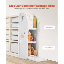 4-Tier Kids Toy Storage with 10 Plastic Movable Bins Elephant-Shape