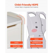 4-Tier Kids Toy Storage with 10 Plastic Movable Bins Elephant-Shape