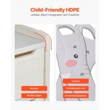 4-Tier Kids Toy Storage with 10 Plastic Movable Bins Elephant-Shape