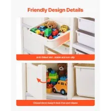 4-Tier Kids Toy Storage with 10 Plastic Movable Bins Elephant-Shape