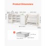 VEVOR Kids Toy Storage with Bookshelf, 4-Tier Large Toy Storage Organizer with 10 Plastic Movable Bins, Kids Cubby Cabinet with Bookshelf and Drawing Board for Study Room, Playroom, Classroom, Nursery