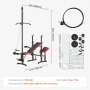 VEVOR Weight Bench Sit up Bench for Home Gym Strength Training Adjustable