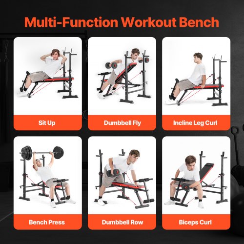 VEVOR Weight Bench, Multi-Functional Adjustable Weight Bench Press