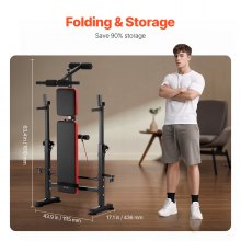 VEVOR Weight Bench Sit up Bench Home Gym Strength Training Adjustable Foldable