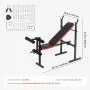 Banco de pesas VEVOR, banco de pesas ajustable multifuncional para entrenamiento de cuerpo completo, banco de abdominales de 380 lb para entrenamiento de fuerza en gimnasio en casa, banco plano con plegado y ajuste rápidos