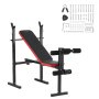 Posilovací lavice VEVOR, multifunkční nastavitelná bench press pro cvičení celého těla, lavice na sezení s nosností 170 kg pro domácí posilovnu, plochá lavice s rychlým skládáním a rychlým nastavením
