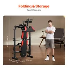 VEVOR Weight Bench, Multi-Functional Adjustable Weight Bench Press for Full Body Workout, 660lbs Exercise Sit up Bench for Home Gym Strength Training, Flat Bench with Quick Folding & Fast Adjustment